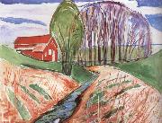 Edvard Munch Red House in the Spring oil painting